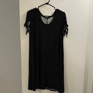 Elegant Black and White Polka Dot Mini Dress